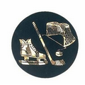 Black / Gold Hologram Mylar Insert - 2" Hockey
